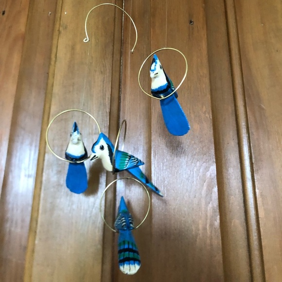 Vtg Blue Jay Bird Hanging Decor - Picture 3 of 13